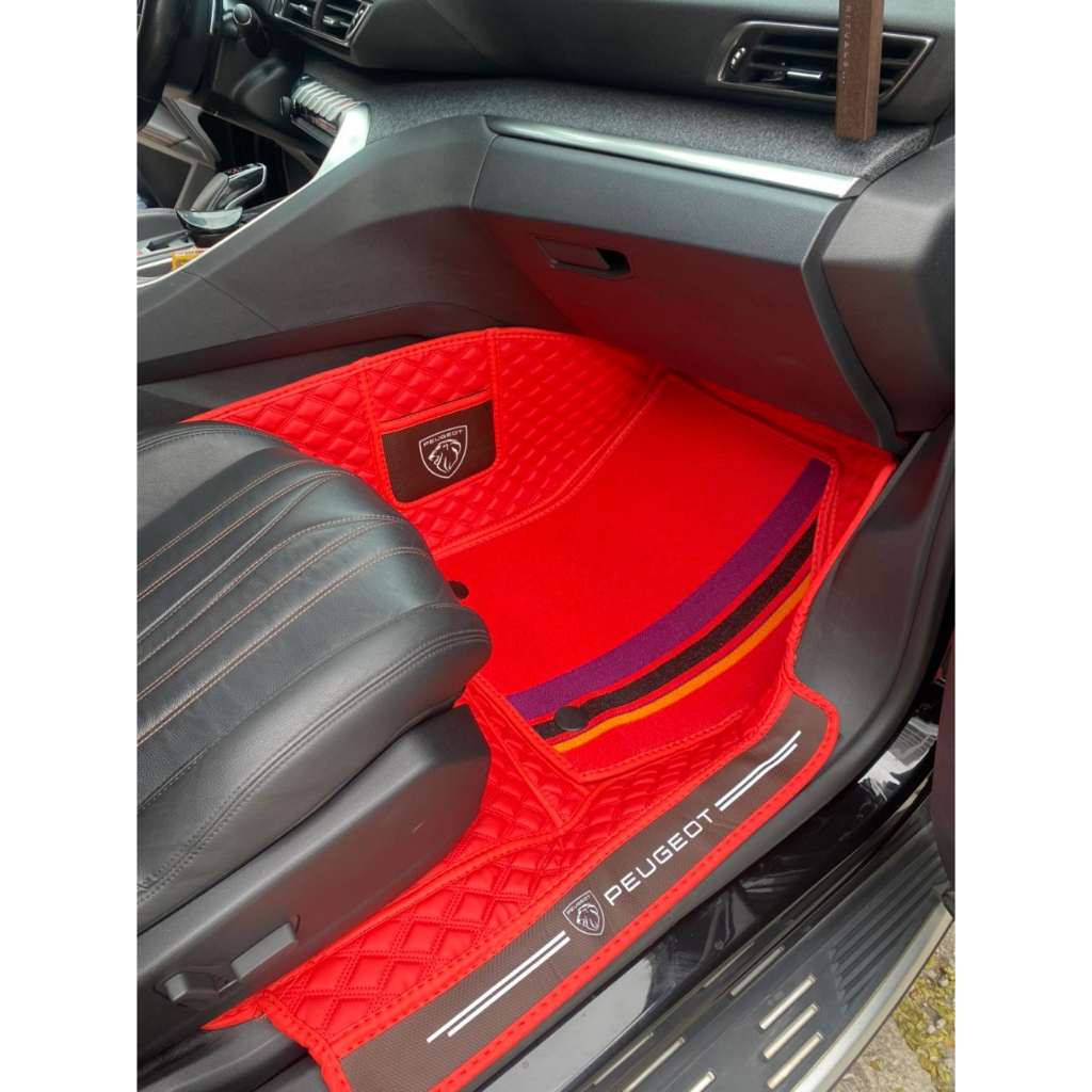 Thảm lót sàn cho Peugoet 3008 mẫu tràn viền bậc cửa full body ôm khít sàn xe