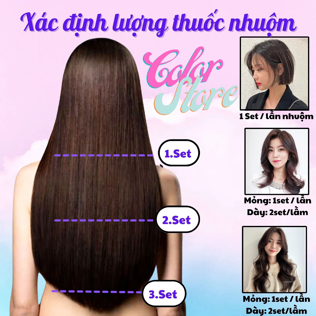 Thuốc Nhuộm Bộ collagen 3D Màu Tím Than Trầm Kèm Oxy - Quà Tặng Bao Tay + Mũ Trùm + Choàng Nhuộm