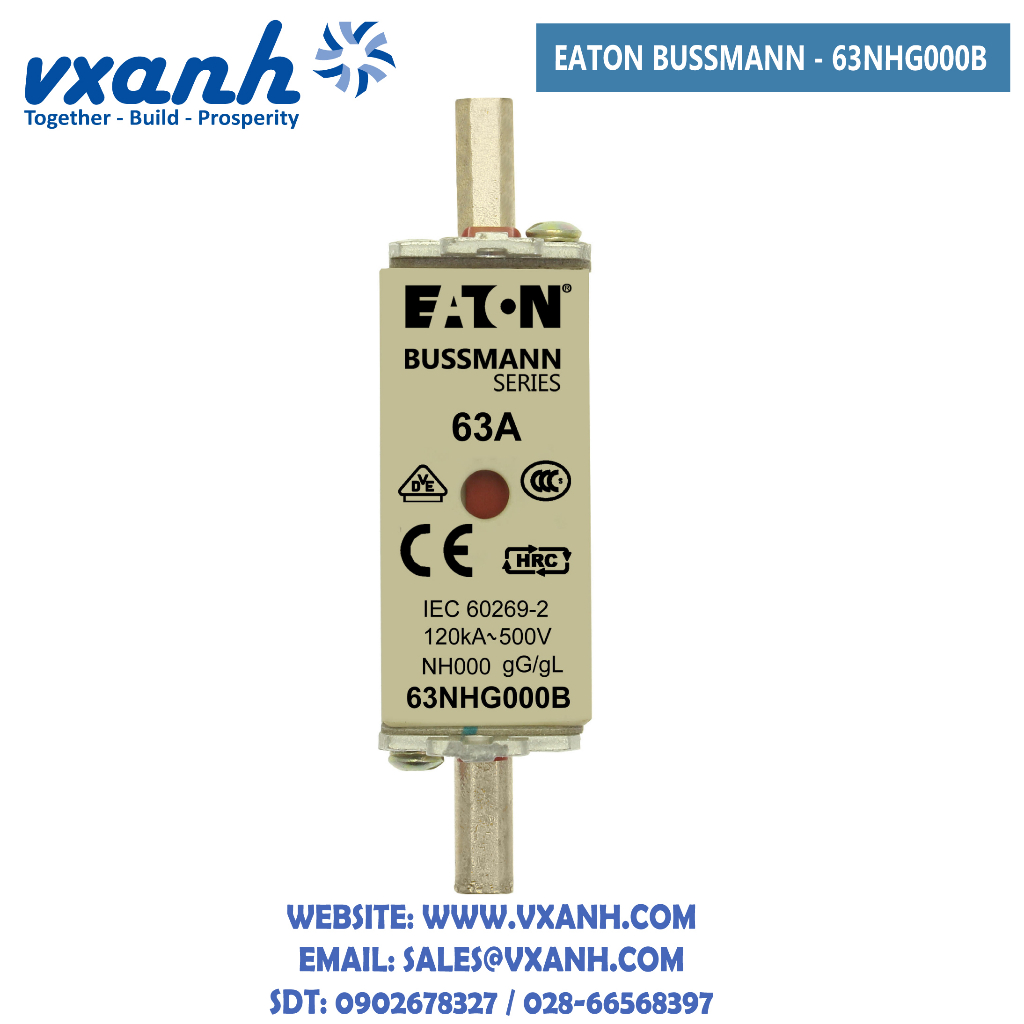 Cầu chì Eaton Bussmann gG size 000 63NHG000B / 80NHG000B / 100NHG000B  500V Chính Hãng