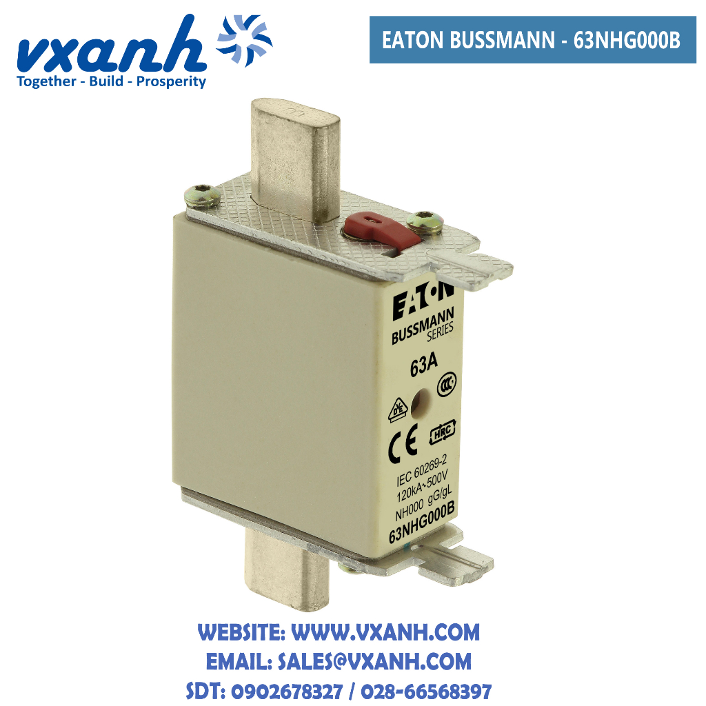 Cầu chì Eaton Bussmann gG size 000 63NHG000B / 80NHG000B / 100NHG000B  500V Chính Hãng