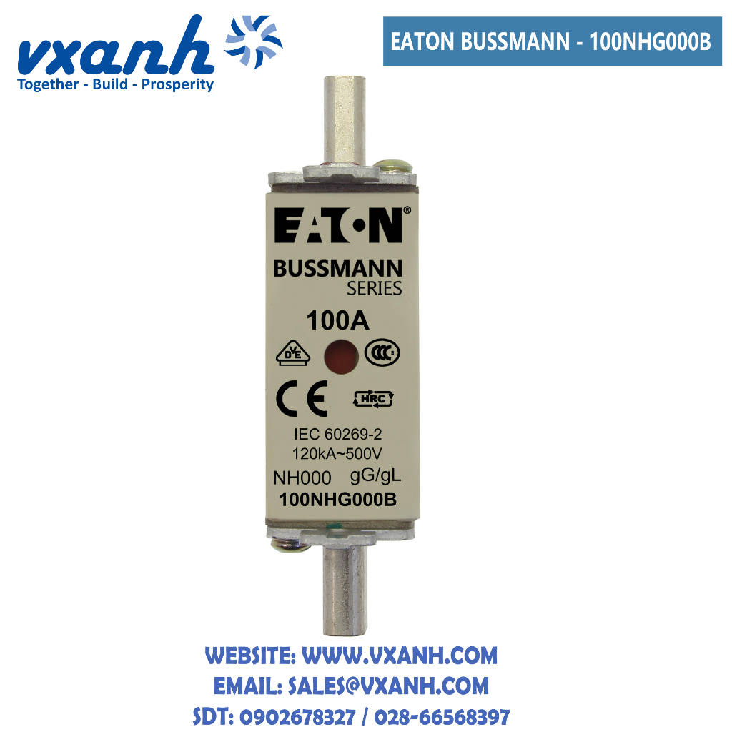 Cầu chì Eaton Bussmann gG size 000 63NHG000B / 80NHG000B / 100NHG000B  500V Chính Hãng