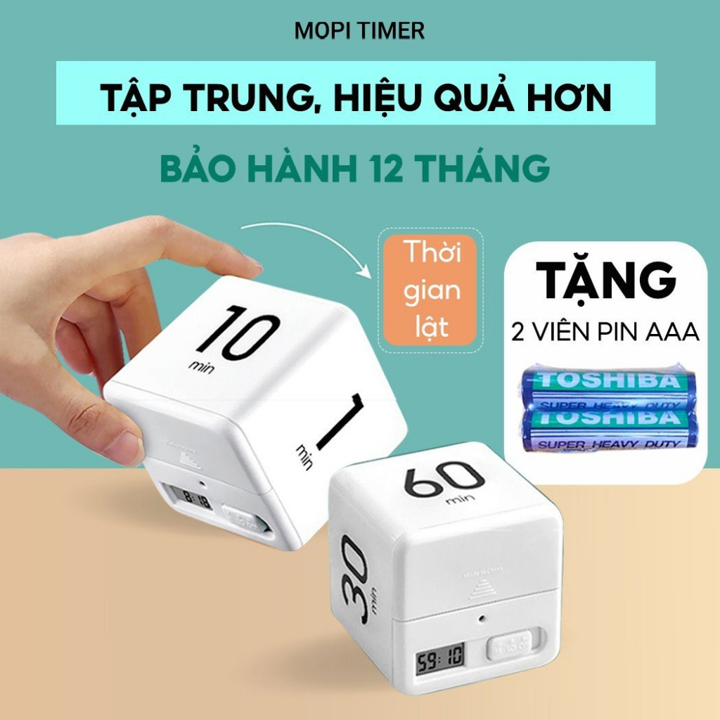 Đồng hồ Pomodoro đếm ngược,mopi timer quản lý thời gian trẻ em, hẹn giờ nấu ăn,tập thể dục, tập trung làm việc văn phòng