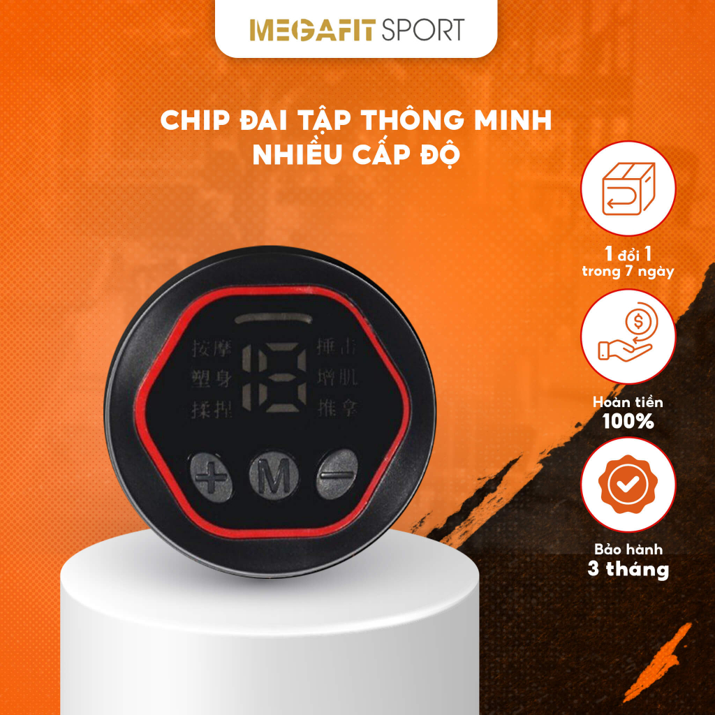 Đai Tập MEGAFIT SPORT, Đai Tập Cơ Giảm Mỡ Bụng Thông Minh Rung Nhiều Cấp Độ Dành Cho Nam Và Nữ