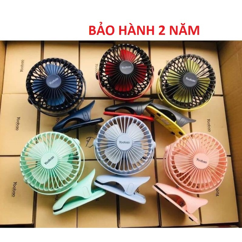 Quạt tích điện Yoobao pin 6400mah kẹp sạc mini dùng đến 32 tiếng. Bảo hành 2 năm