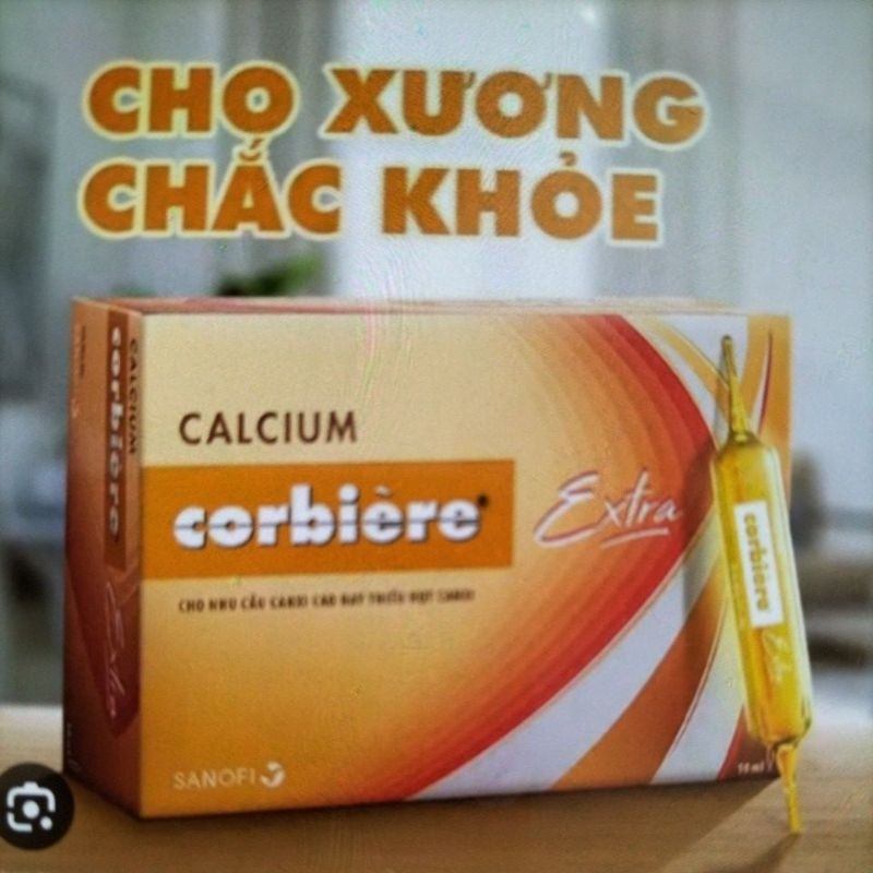 CALCIUM corbière Extra hộp 30 ống bổ sung cho nhu cầu canxi cao hay thiếu hụt