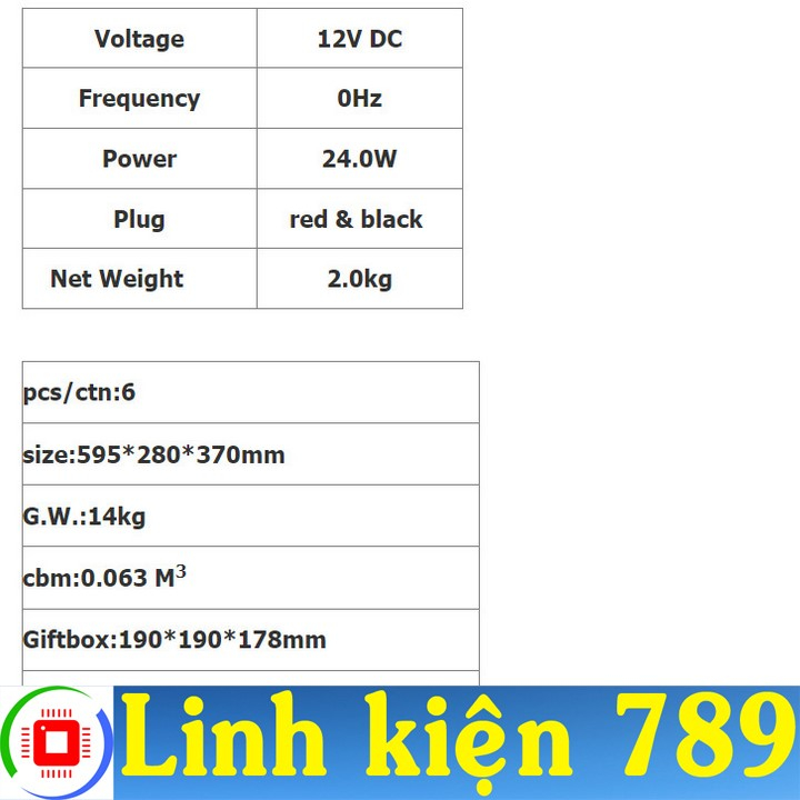 Quạt trần 12V - 24V không chổi than 3 cánh nhưa sải cánh 118cm