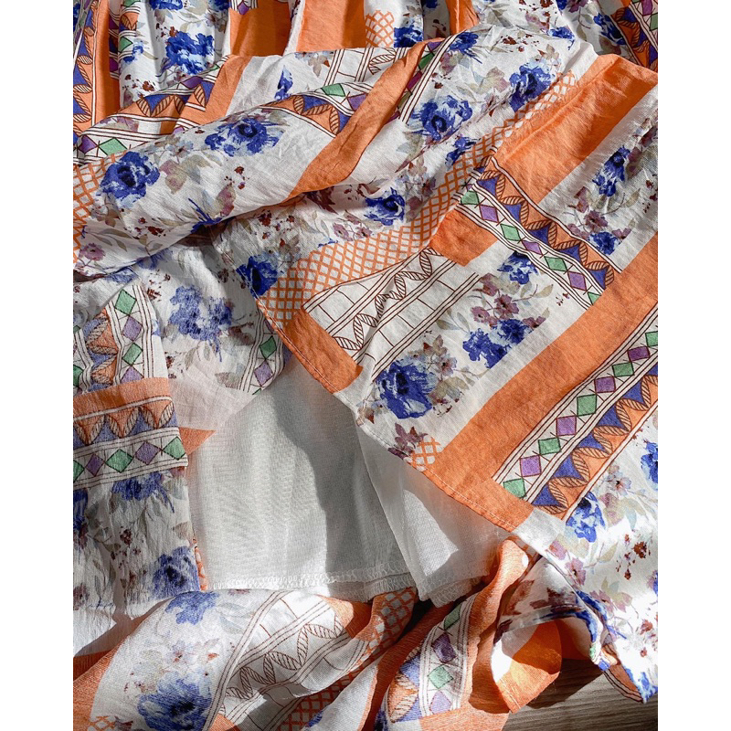 Set áo trắng kèm chân váy Xô Nhật dáng dài , Chân váy xô đũi Nhật hàng 2hand tuyển