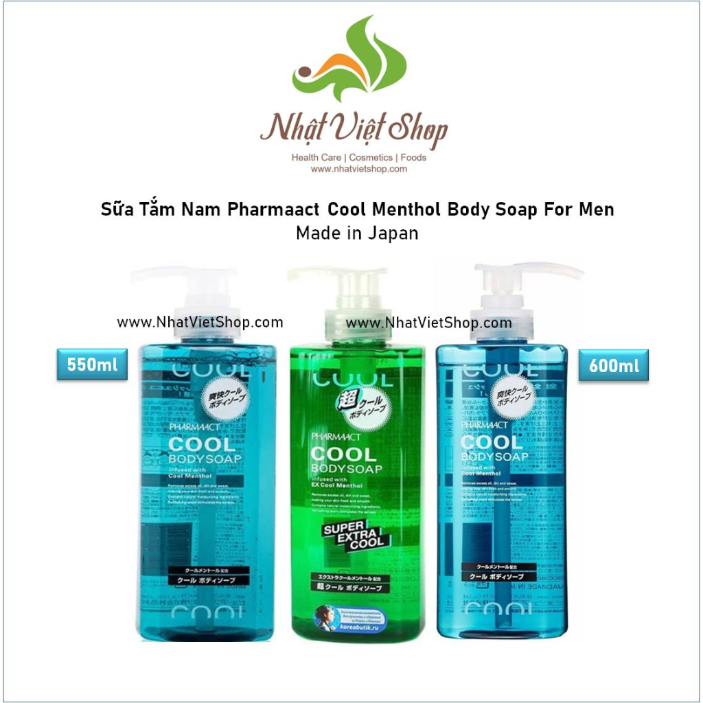 Sữa Tắm Nam Pharmaact Cool Menthol Body Soap For Men