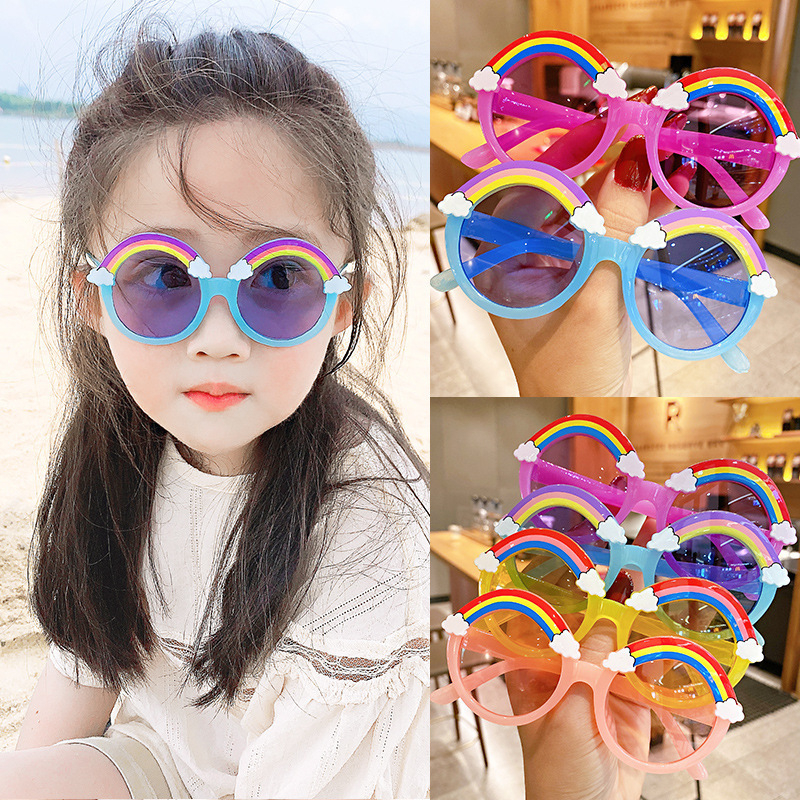 Mắt kính bé gái hoạ tiết cầu vòng xinh xắn cho bé iu