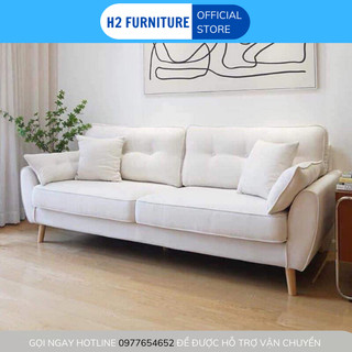 [FREESHIP HÀ NỘI] Ghế Văng Sofa Nỉ H2 Furniture Dành Cho 3 tới 5 Người Ngồi, Sofa Phòng Khách Phong Cách Bắc Âu