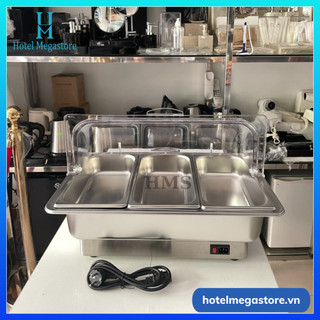 Nồi hâm nóng thức ăn buffet điện 1, 2, 3 ngăn nắp PC