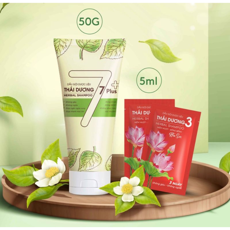 ( MUA 10 TẶNG 1) DẦU GỘI DƯỢC LIỆU THÁI DƯƠNG 7 PLUS , COMBO GIÁ RẺ CHÍNH HÃNG , Tuýp 50g tặng kèm 2 gói