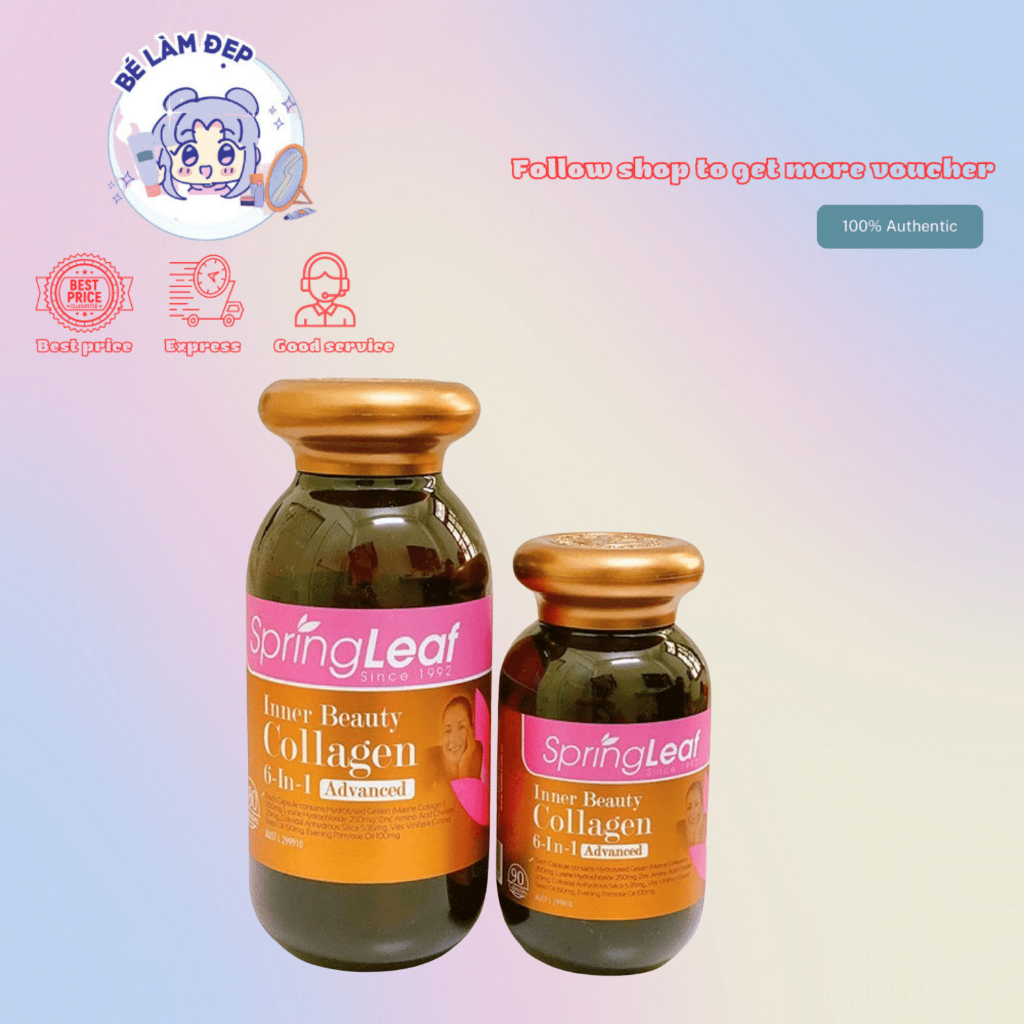 Viên Uống Spring Leaf Inner Beauty Collagen 6-In-1 Advanced - Bổ Sung Collagen 180v Và 90v