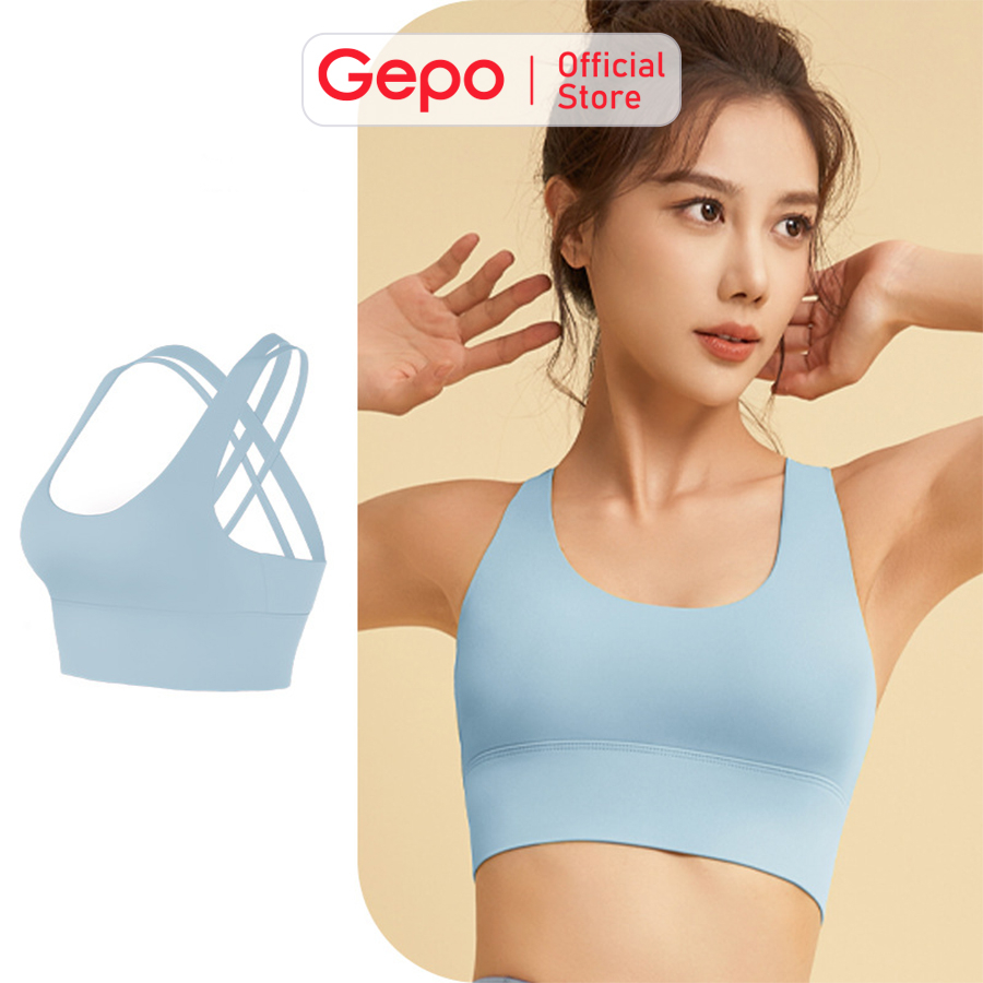 Áo bra tập gym yoga cao cấp có mút ngực chống sốc GEPO GP203 có 4 nấc điều chỉnh