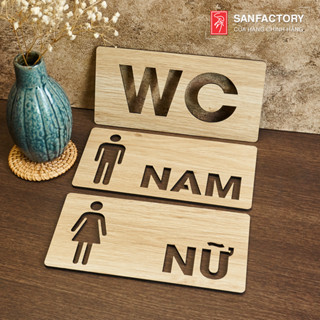 [Có sẵn keo dán] Bảng toilet Nam , bảng toilet Nữ,  bảng gỗ WC dán cửa nhà vệ sinh giá siêu rẻ, siêu chất lượng SAN-TL38