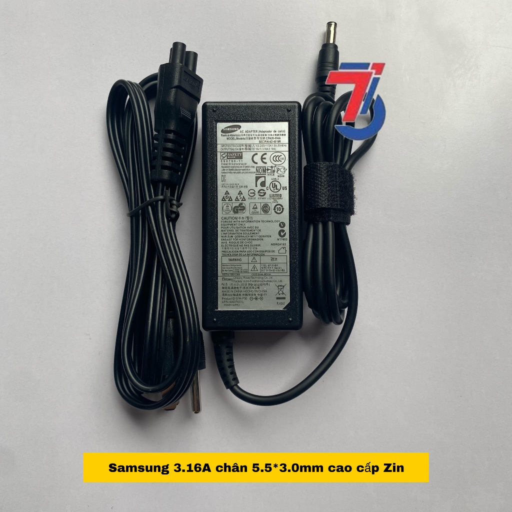 Sạc Máy Tính Laptop SAMSUNG 19V-3.16A 65w ; 19V-4.7A 90w Chân 5.5*3.0MM Loại Tốt Bảo Hành 12 Tháng