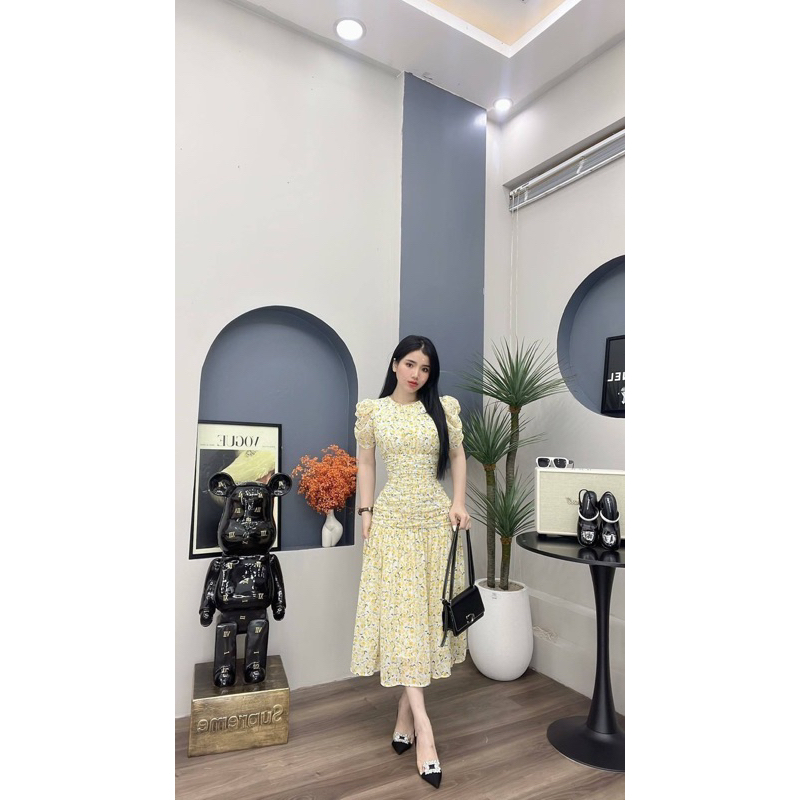 ĐẦM HOA NHÍ SANG CHẢNH NHÚN EO CHE KHUYẾT ĐIỂM- SHOP LINH TRANG