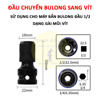 Đầu Chuyển Bulong 12.7mm Sang Đầu Bắn Vít 6.35mm