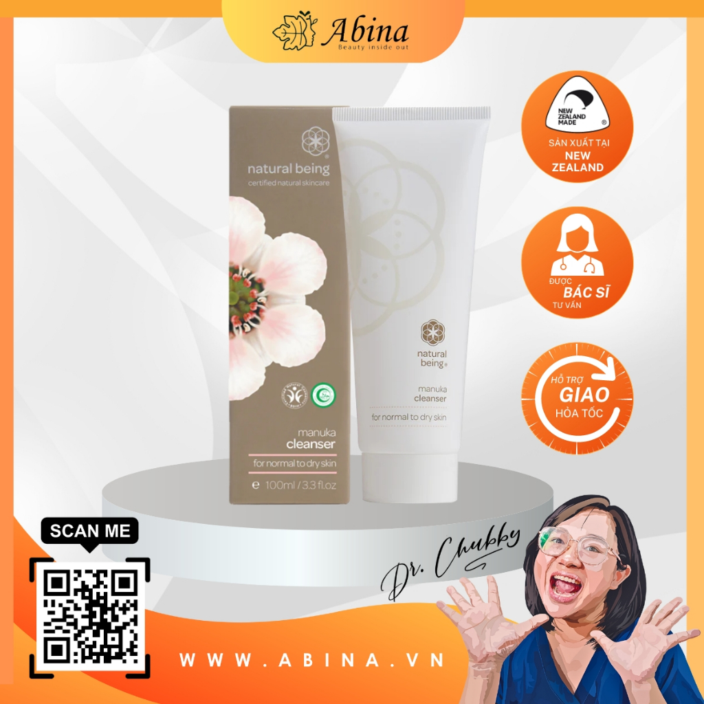 Sữa rửa mặt mật ong Manuka dành cho da khô - Manuka Cleanser Normal to Dry – Natural Being - Dr Chubby