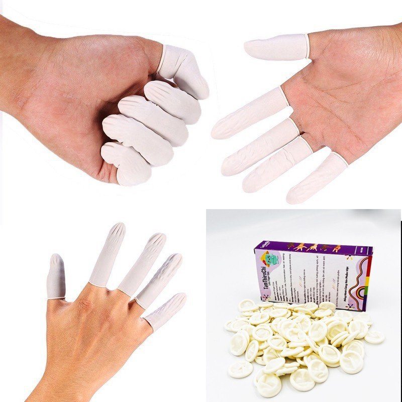 Bọc ngón tay bằng cao su Beksu Finger Cots hộp 100 cái