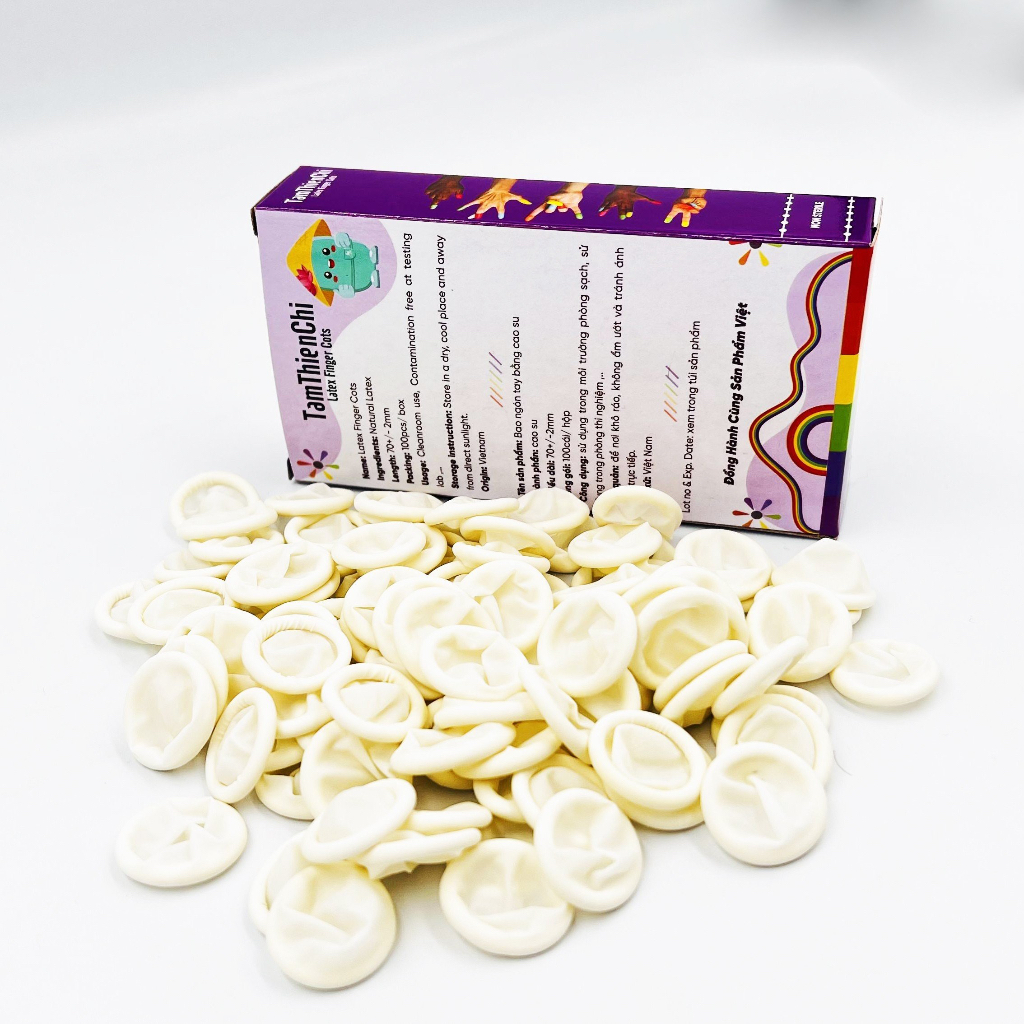 Bọc ngón tay bằng cao su Beksu Finger Cots hộp 100 cái