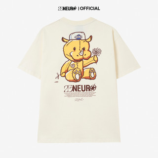 Áo Thun Tê Giác 23NEURO Local Brand - Oversize - Unisex - Form Rộng - Rhino Màu Kem - 100% Cotton 2 chiều - DL 250GSM