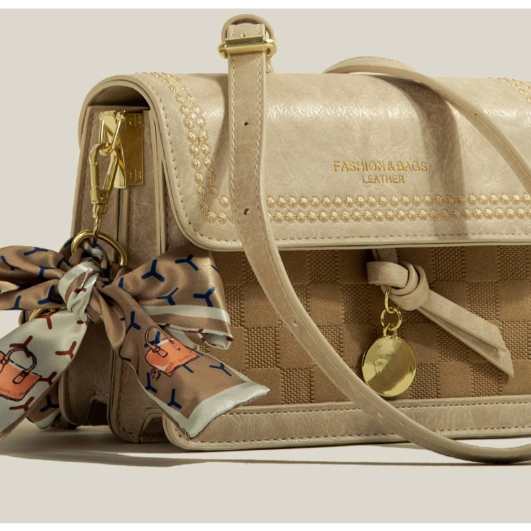 🌸Hàng Order🌸 Túi Xách Muzi&kai Chính Hãng Da Chần Quai Da Phối Xích Quấn Nơ Sang Chảnh Nữ Tính 🌸 Quảng Châu