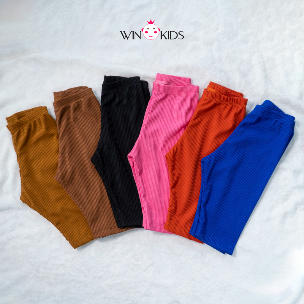 Quần legging lửng bé gái thun tăm đẹp 12-38kg, quần biker Thời trang trẻ em WINKIDS