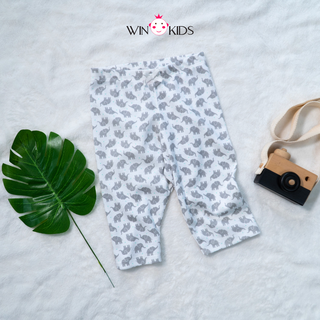 Quần legging lửng bé gái thun cotton 100% cho bé 12-38kg, quần biker Thời trang trẻ em WINKIDS