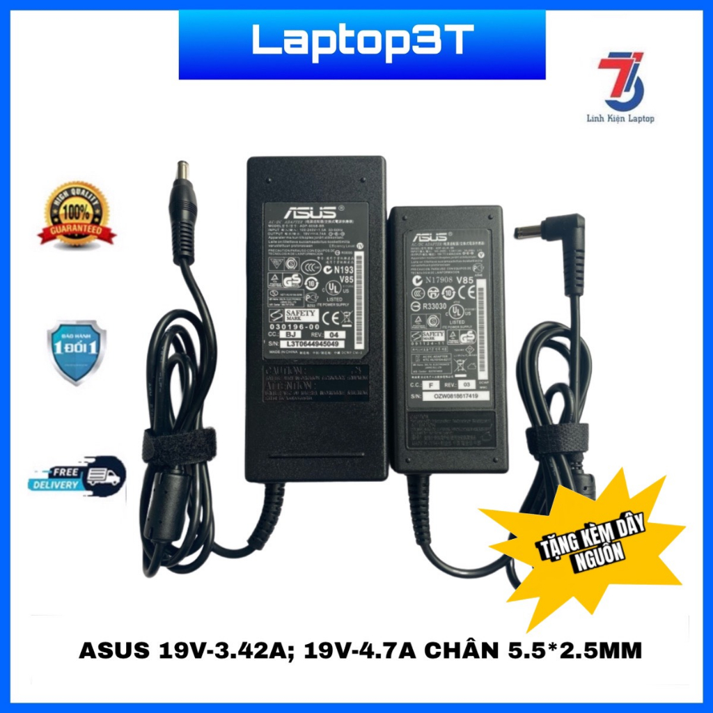 [HỎA TỐC 1H] Sạc Laptop ASUS 19V-3.42A 65W; 19V-4.7A 90W Chân cắm 5.5*2.5MM Loại Tốt Bảo Hành 12 tháng-Adapter Asus Ori