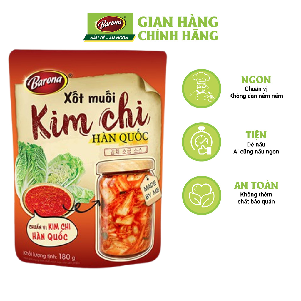 Xốt Muối Kim Chi Hàn Quốc Barona 180g ướp ngon chuẩn vị không cần nêm nếm