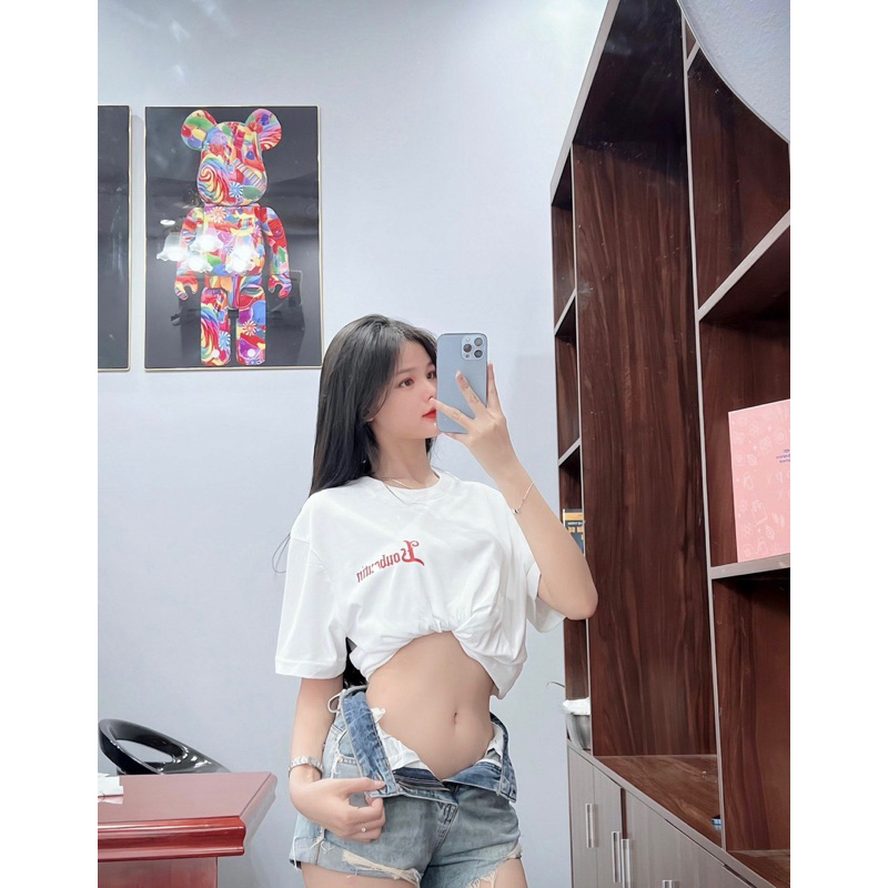 Áo phông Luôn vui tươi chữ trái tim in 2 mặt TTA966