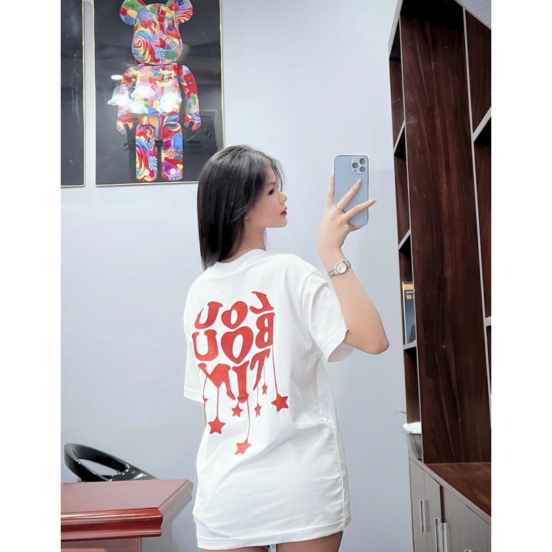 Áo phông Luôn vui tươi chữ trái tim in 2 mặt TTA966