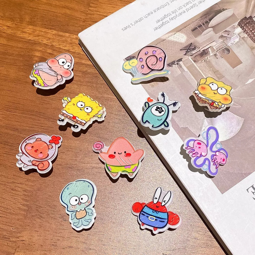 Kẹp tóc hình Spongebob acrylic xinh xắn dành cho nữ