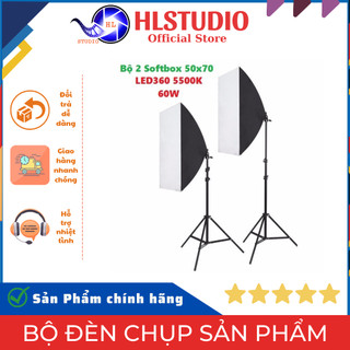 Bộ Đèn Chụp Sản Phẩm Kèm Đèn Led 360, Công Suất 60w 5500K HL Studio