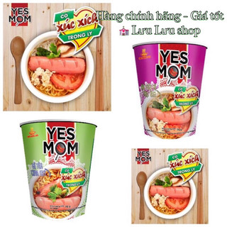 Mì ly Yesmom có xúc xích lẩu chua cay/ sườn tỏi phi/ hủ tiếu mì 76gr