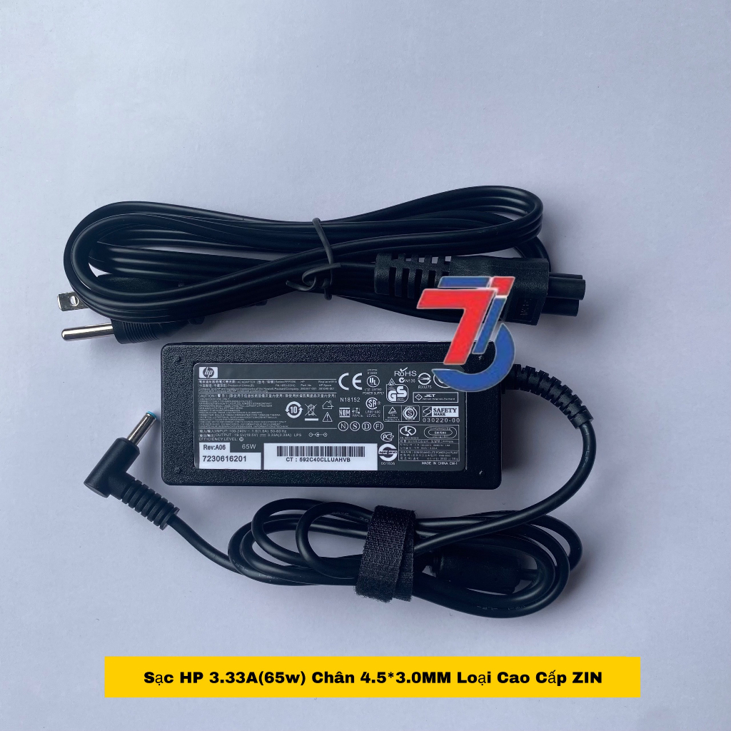 Sạc Laptop HP 19,5V-3.33A;HP 19,5V-4.7A Chân Kim Nhỏ 4.5*3.0MM loại tốt bảo hành 12 tháng-Adapter
