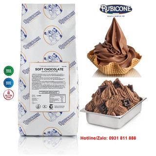 Túi 1,5kg Bột làm kem tươi, gelato vị Socola - Rubicone Soft Chocolate