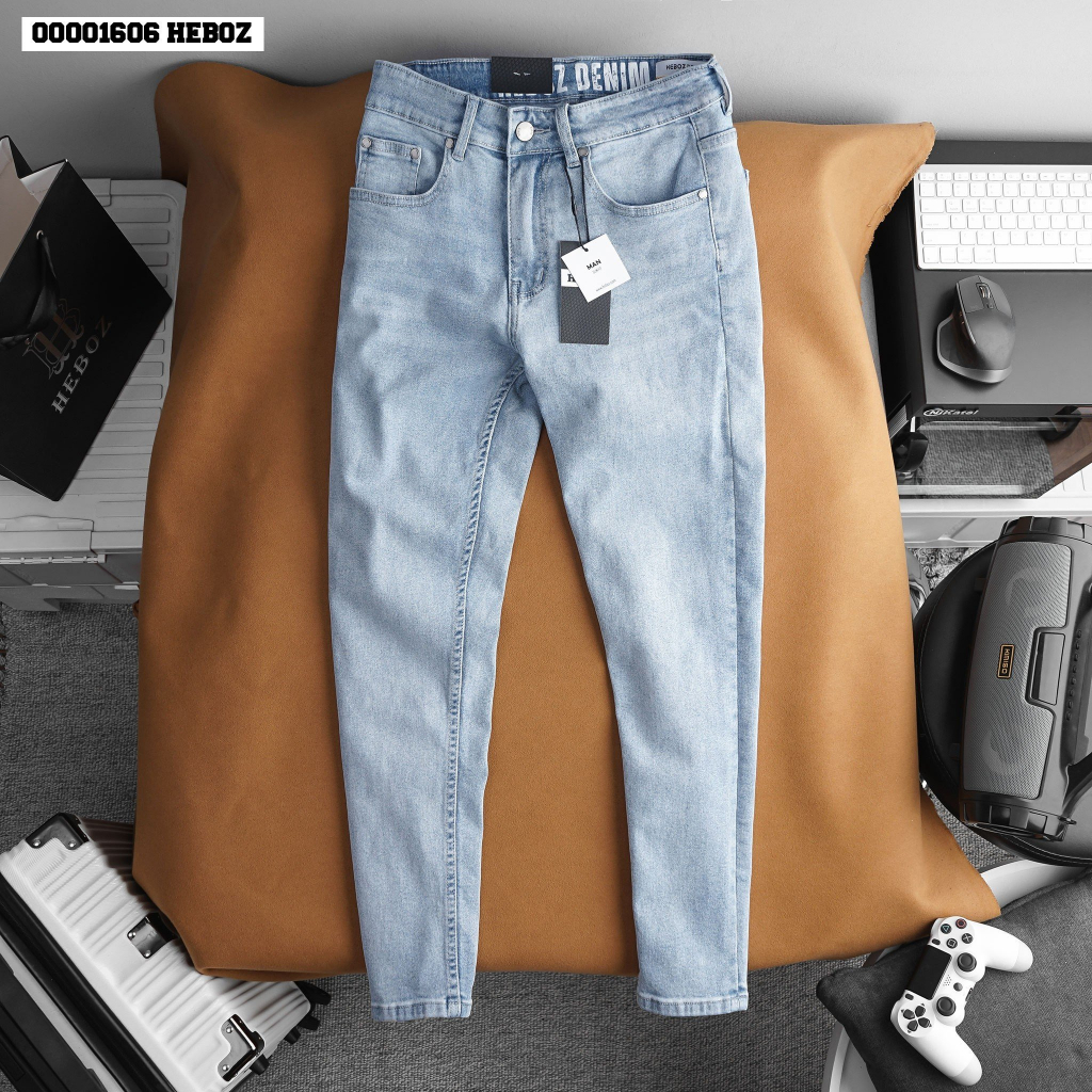Quần jean basic Heboz Z-39, chất denim mềm co giãn tốt form slim fit vừa vặn thoải mái - 00001606