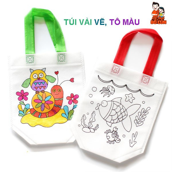 Túi vải vẽ, Túi xách tô màu cho bé