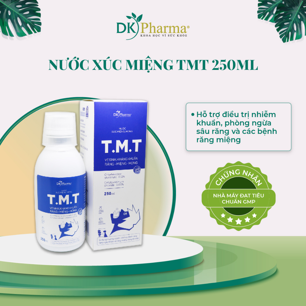 Nước súc miệng, họng DK Pharma TMT làm trắng răng, kháng khuẩn, khử mùi hôi răng miệng