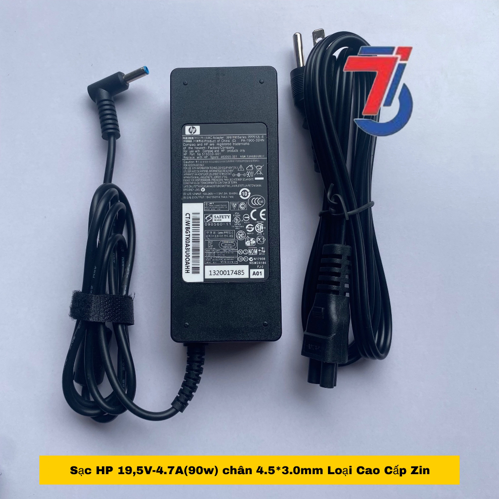 Sạc Laptop HP 19,5V-3.33A;HP 19,5V-4.7A Chân Kim Nhỏ 4.5*3.0MM loại tốt bảo hành 12 tháng-Adapter