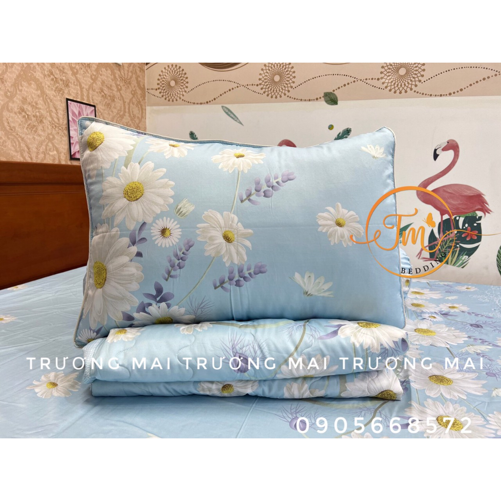 Bộ ga và 3 áo gối chất lụa tencel siêu đẹp mẫu mới cao cấp.
