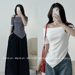 Áo thun trễ vai vạt nhọn myra 828