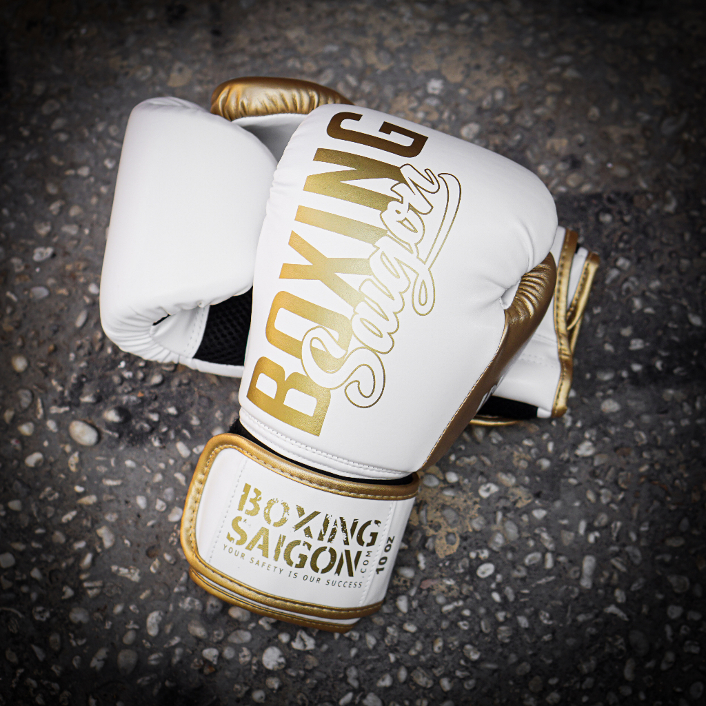Găng Tay Boxing Saigon Inspire 1.0 - White Gold