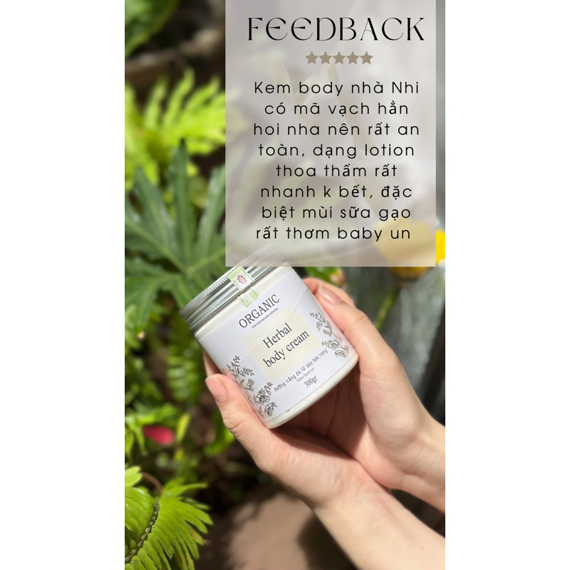 Body Lotion Ogranic 300g Thenatufram tặng xà phòng gạo thái