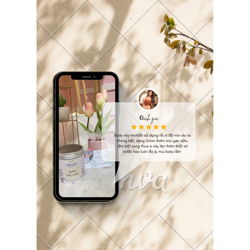 Body Lotion Ogranic 300g Thenatufram tặng xà phòng gạo thái