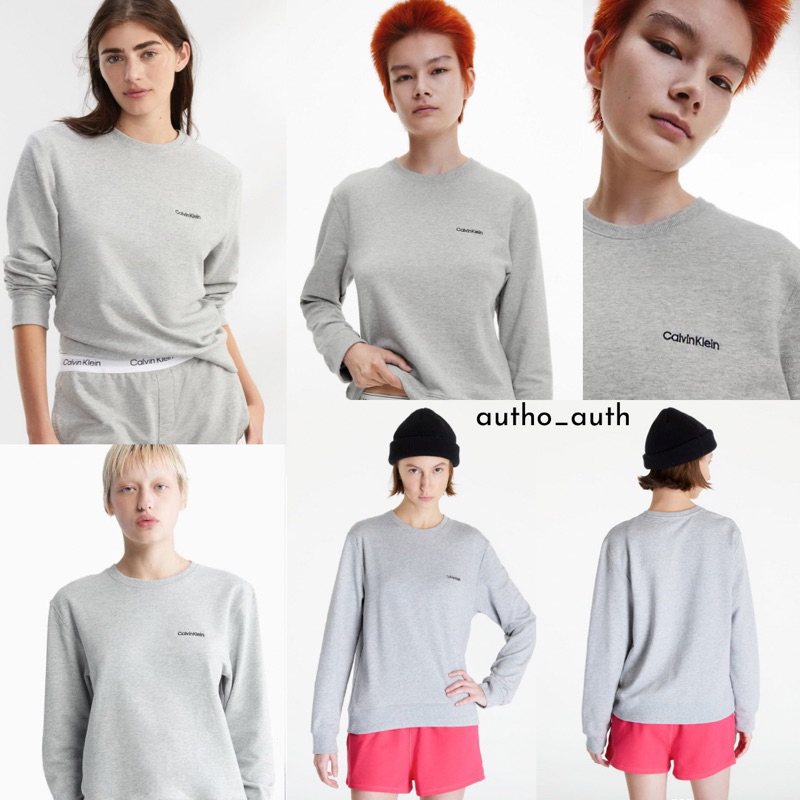 Áo Sweatshirt Calvin Klein Logo Thêu Chữ Basic