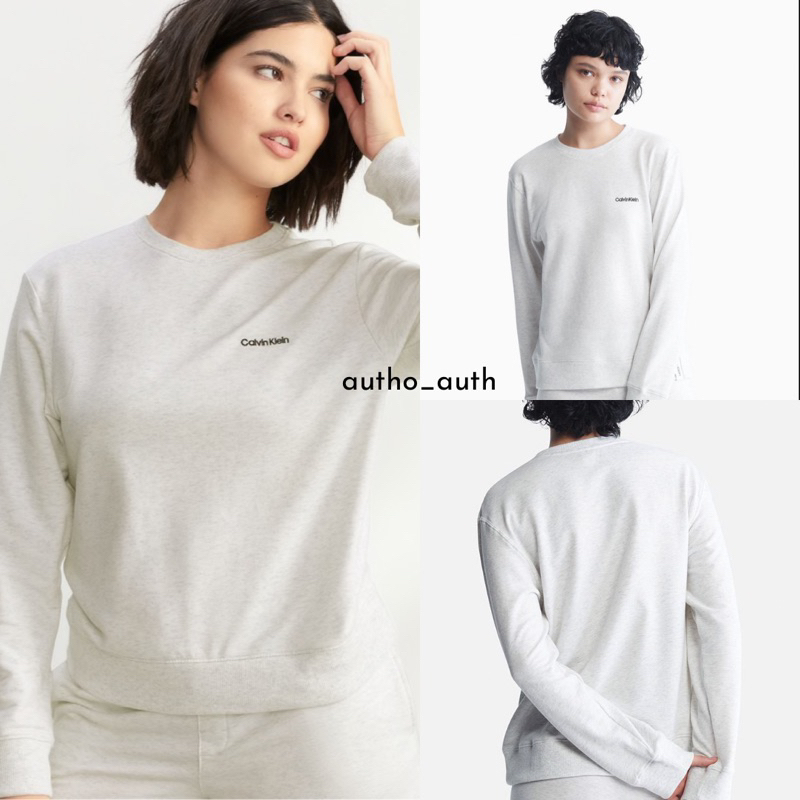 Áo Sweatshirt Calvin Klein Logo Thêu Chữ Basic