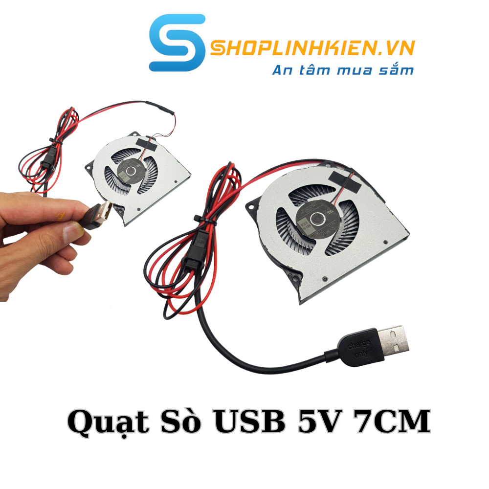 Quạt USB làm mát thiết bị wifi modem quạt 5V USB 7x7CM siêu mỏng chạy êm hãng Toshiba